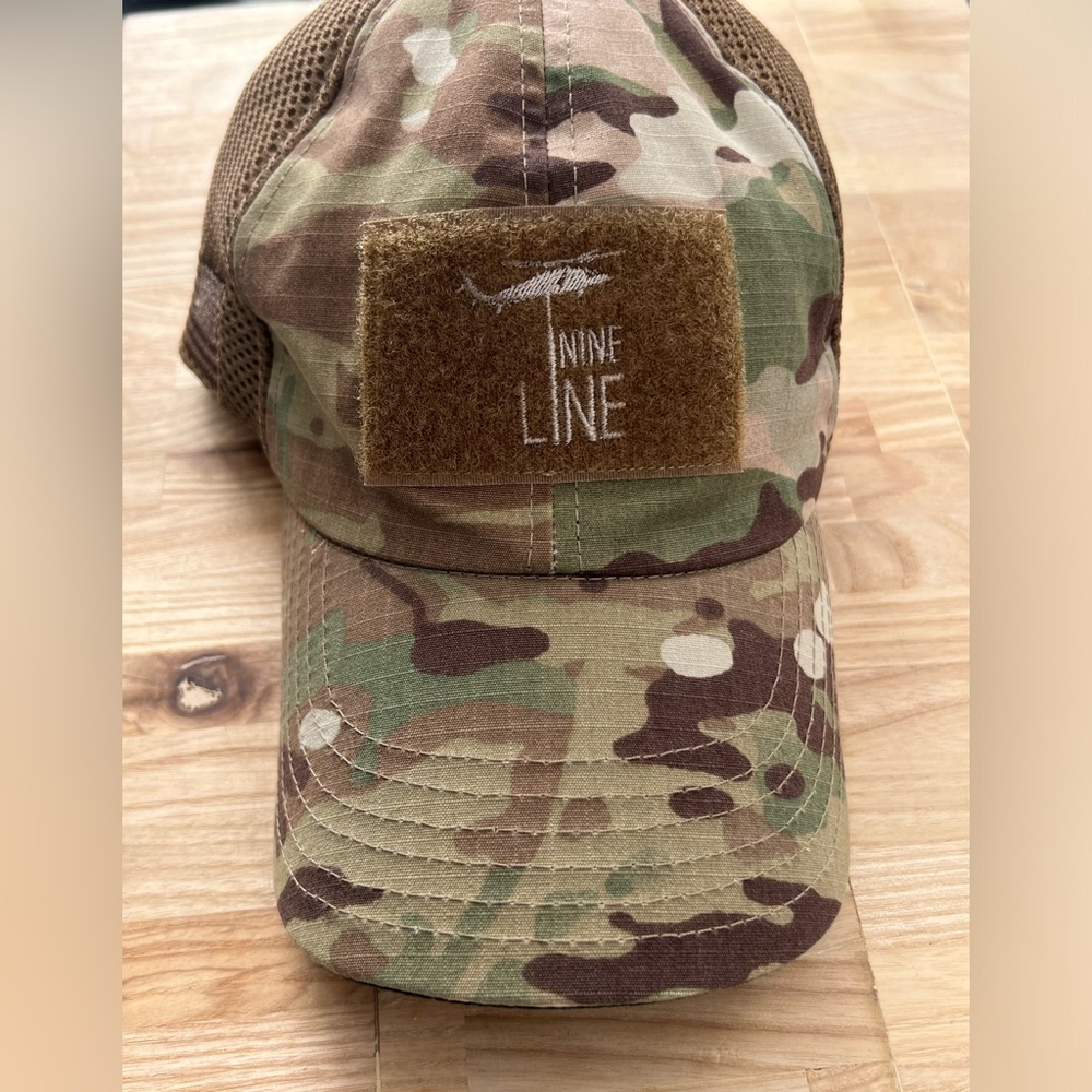 Nine Line Apparel Camouflage Hat Front Patch Holder w/Logo Adjustable Closure